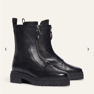 ba&sh Black Moto Boots with Zipper